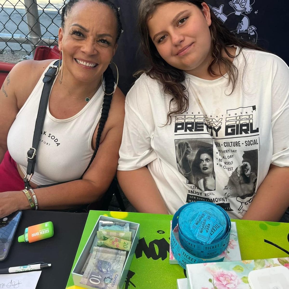 Fundraising and raising awareness at a community event table